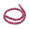 Natural Dyed Crazy Agate Round Bead Strands G-P075-19-8mm-01-2