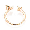 Twist Knot Brass Cuff Ring Settings KK-T076-38G-3