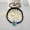 Rainbow Enamel Flower Rope Braided Bead Bracelets XI3374-1