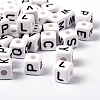 Chunky Letter Acrylic Cube Beads for Kids Jewelry X-PL37C9447-5