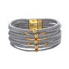 Imitation PU Leather Cord Multi-strand Bracelets for Women Girl WG4D46A-10-1