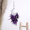 Moon Woven Web/Net with Feather Wall Hanging Decorations PW-WG67276-01-3