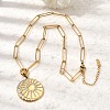304 Stainless Steel Crystal Rhinestone Sun Pendant Paperclip Chain Necklaces for Women NJEW-G199-03G-1