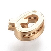 Golden Plated Brass Micro Pave Cubic Zirconia Slide Charms ZIRC-L075-61Q-G-2