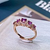 Flat Round Natural Garnet Finger Rings FS-WG33969-01-5