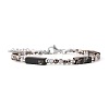 Bohemian Dyed Synthetic Imperial Jasper Cuboid and Glass Beaded Bracelets with 304 Stainless Steel End Chains PX2979-8-1