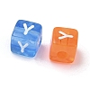 Spray Painted Transparent Acrylic Beads MACR-K365-07Y-2