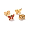 Enamel Butterfly Stud Earrings with 316L Surgical Stainless Steel Pins EJEW-P204-04G-01-2