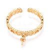 Heart Brass & Enamel Cup Peg Ring Settings KK-N274-17G-2