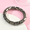 Column Natural Gold Pyrite/Golden Pyrite Beads Stretch Bracelets for Women Men BJEW-A148-01A-29-3