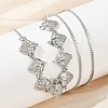 Brass Micro Pave Clear Cubic Zirconia Fruit Bib Necklaces NJEW-F342-01A-P-1