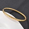 Texture 304 Stainless Steel Bangles for Women BJEW-Z092-14G-1