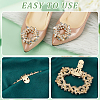 AHADERMAKER 4Pcs 2 Styles Rectangle & Flower Brass Rhinestone Shoe Decorations AJEW-GA0006-93-3