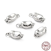 Anti-Tarnish Rhodium Plated 925 Sterling Silver Box Clasps STER-Z001-105A-S-5