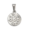 Textured 304 Stainless Steel Pendants STAS-A140-02P-8-1