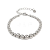 304 Stainless Steel Beaded Bracelets for Women BJEW-Z136-02P-2