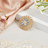 Flower Alloy Rhinestone Brooches for Backpack Clothes JEWB-WH20011-02C-7