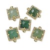 Natural Green Strawberry Quartz Faceted Square Links G-I375-03G-06-1