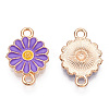 Zinc Alloy Enamel Sunflower Connector Charms ENAM-E011-01KCG-07-1
