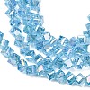 Electroplate Transparent Glass Beads Strands GL-CBA7A17-01A-08-2