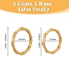 DICOSMETIC 12Pcs 6 Style 304 Stainless Steel Bamboo Sticker Finger Ring for Women RJEW-DC0001-14-2