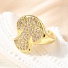 Brass Micro Pave Cubic Zirconia Cuff Rings for Women RJEW-F181-04G-1