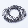 Electroplate Transparent Glass Beads Strands EGLA-A034-T6mm-Y01-2