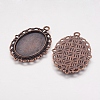 Tibetan Style Oval Alloy Pendant Cabochon Settings LS-TIBEP-Q054-44R-NR-1
