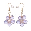 Glass Beaded Flower Dangle Earrings EJEW-JE04859-5