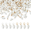 120Pcs 2 Colors Natural Trumpet Shell Pendants PALLOY-AB00236-1