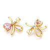 Brass Micro Pave Cubic Zirconia Charms KK-N254-225G-2