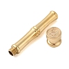 Golden Tone Brass Wax Seal Stamp Head with Bamboo Stick Shaped Handle LS-STAM-K001-05G-S-2