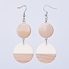 Resin & Wood Dangle Earrings EJEW-JE03025-03-2