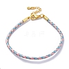 Polyester Cord Braided Bracelet Makings MAK-Z003-01G-02-1