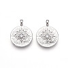 Brass Micro Pave Cubic Zirconia Pendants ZIRC-T016-19P-1