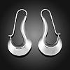 Silver Color Plated Brass Oval Hoop Earrings EJEW-BB11969-2