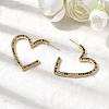 Heart Brass Micro Pave Cubic Zirconia Stud Earrings EJEW-F395-01B-2