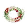 Electroplate Imitation Jade & Opaque & Transparent Glass Beads Strands EGLA-Q135-4x6MM-01F-3