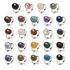 Natural & Synthetic Gemstone Oval Adjustable Rings RJEW-K371-07S-1