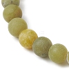 3Pcs Frosted Natural TaiWan Jade Round Beaded Stretch Bracelets for Women Men BJEW-JB11478-4