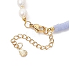 Synthetic Blue Lace Agate & Cultured Freshwater Pearl Beaded Bracelets for Women BJEW-JB13249-01-4