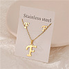 Stainless Steel Letter Pendant Necklaces & Stud Earrings Sets WG3FD2C-06-1