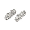 Brass Micro Pave Clear Cubic Zirconia Spacer Bars KK-P302-21B-P-1