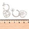 Valentine's Day Heart Brass Micro Pave Clear Cubic Zirconia Dangle Stud Earrings EJEW-Z164-04P-5