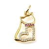 Brass Micro Pave Cubic Zirconia Pendants KK-V007-005G-01-1