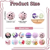 36Pcs 6 Styles Round Food Grade Eco-Friendly Silicone Focal Beads SIL-YW0002-33A-3