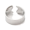 Non-Tarnish 304 Stainless Steel Plain Open Cuff Ring for Women RJEW-M149-22P-1