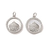 Brass Micro Pave Cubic Zirconia Pendants KK-P260-21P-1