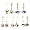 Alloy Enamel Evil Eye Dangle Earrings with Crystal Rhinestone EJEW-JE05387-1