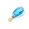 10Pcs 5 Colors Faceted Teardrop Glass Pendants PALLOY-JF03737-01-S-5